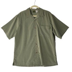 billabong Moss Green Short Sleeve Button Down Men's Shirt Size Large